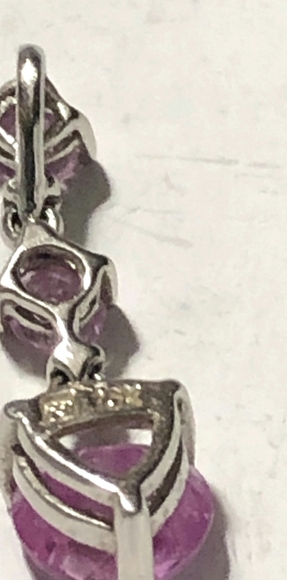 10k Pink Sapphire Heart pendant - Picture 6 of 6